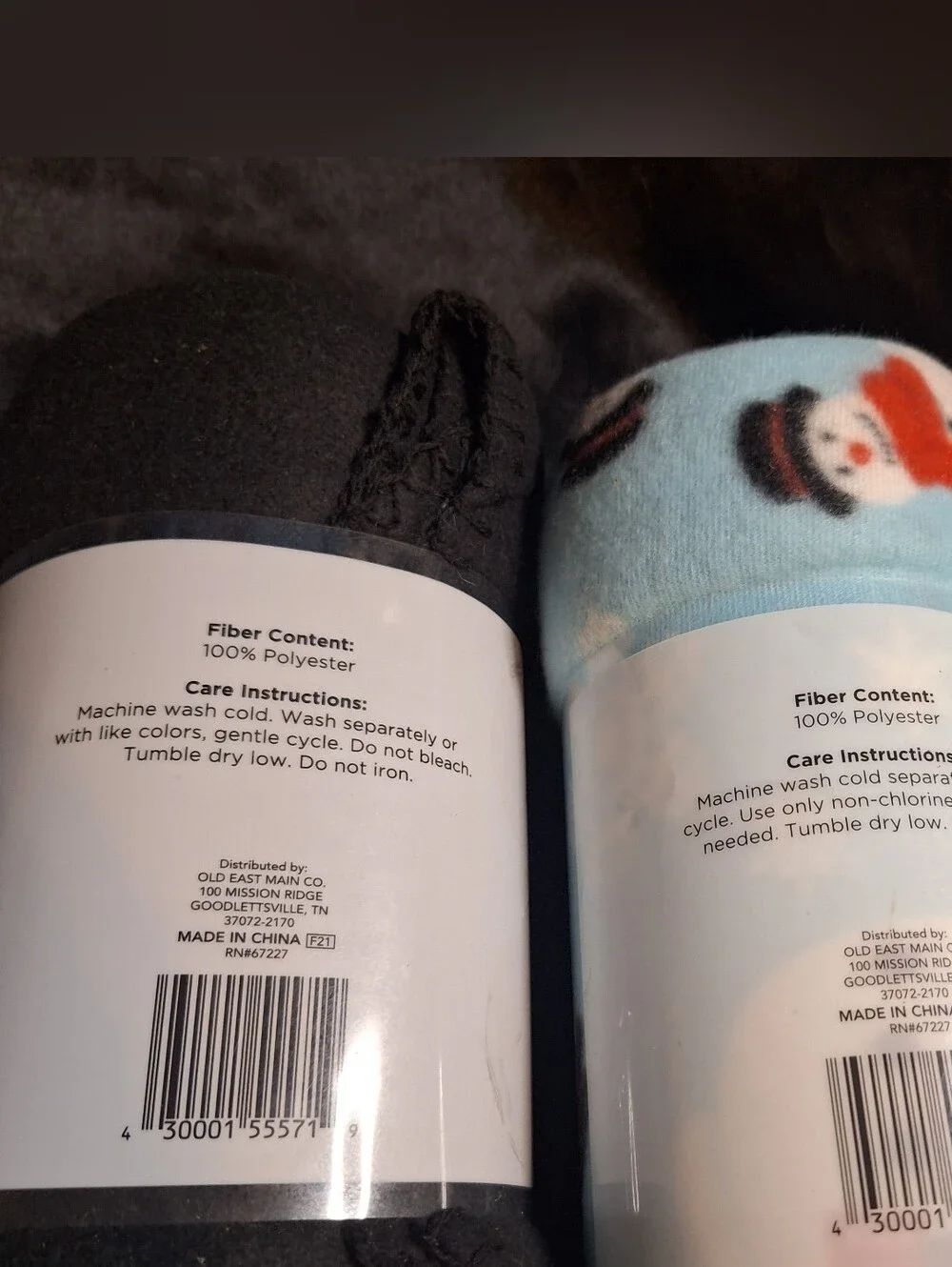 2 Fleece Blankets~Travel Throws~50in×60in~Black~Snowmen~Fall~Winter
